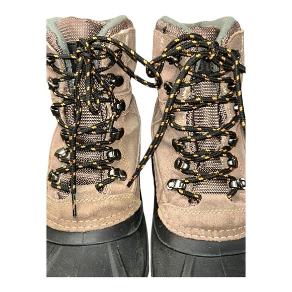 Totes Taupe Men's Waterproof Shell Snow Boots SZ: 10 Brow Black Winter Boots - Picture 11 of 15